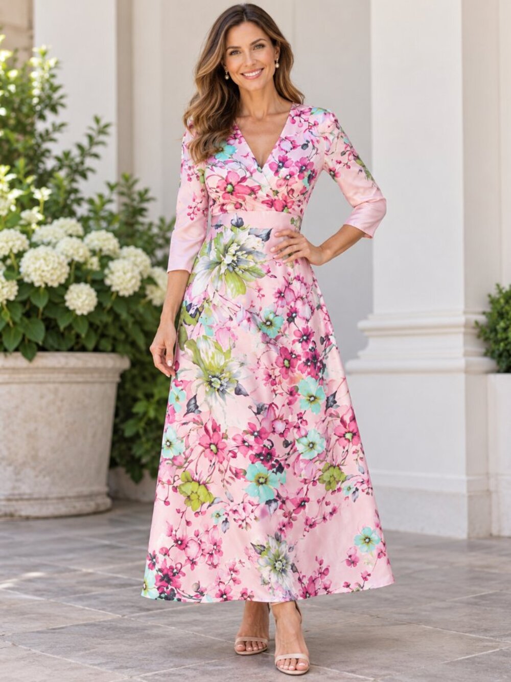 Handmade Silk Formal Dress W sz 6 Doman Sleeve Romantic